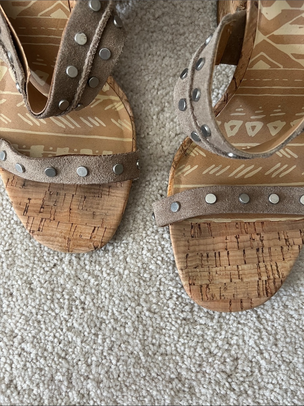 Dolce Vita Studded Taupe Suede Block Heel Sandals - Women - Picture 3 of 11